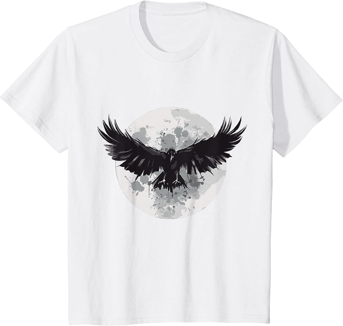 Raven Animal Print Animal Lovers Crow Design Animals Moon T-Shirt - White