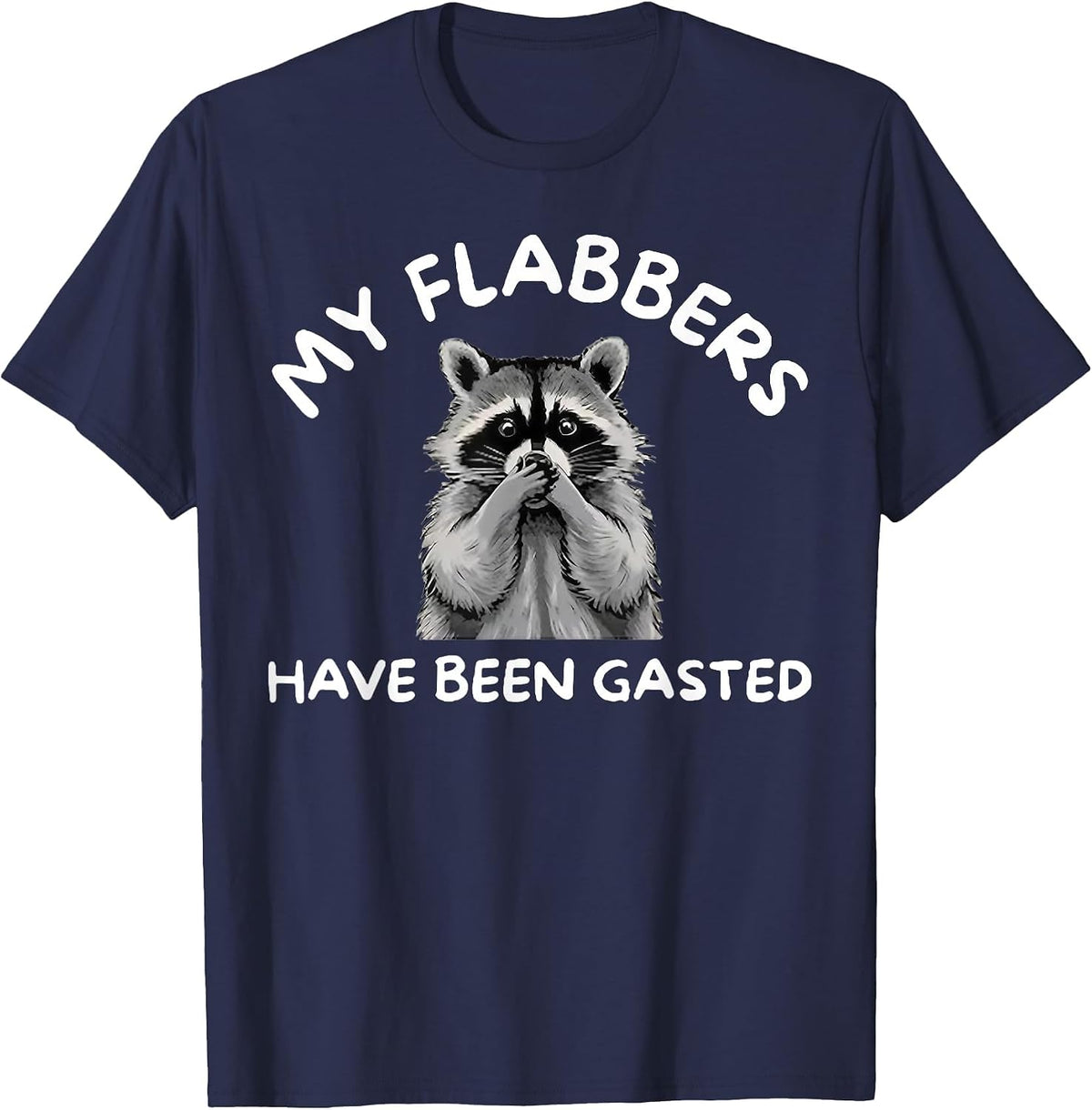 Raccoon My Flabbers Have Been Gasted T-Shirt - Navy Blue