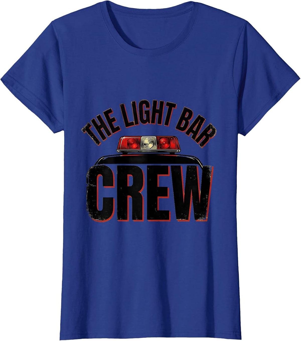 Women's THE LIGHT BAR CREW Vintage Firefighter Humor Fireman Gift T-Shirt - Royal Blue
