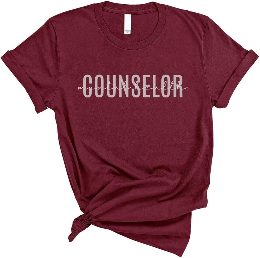 TeesAndTankYou Mental Health Counselor Shirt Unisex - Maroon