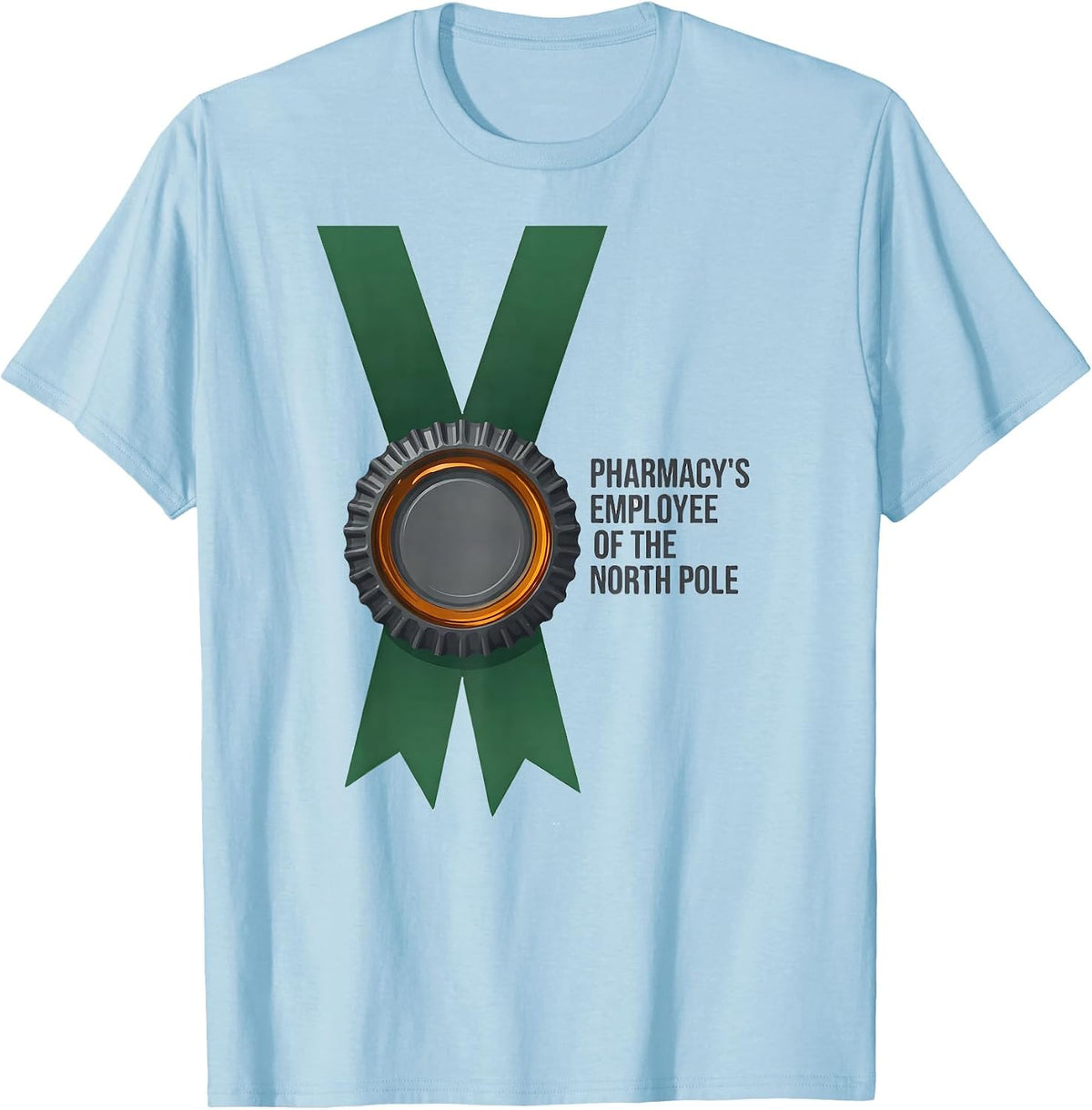 Men's Pharmacy's Employee Of The North Pole Funny Pharmacist Tech T-Shirt - Baby Blue