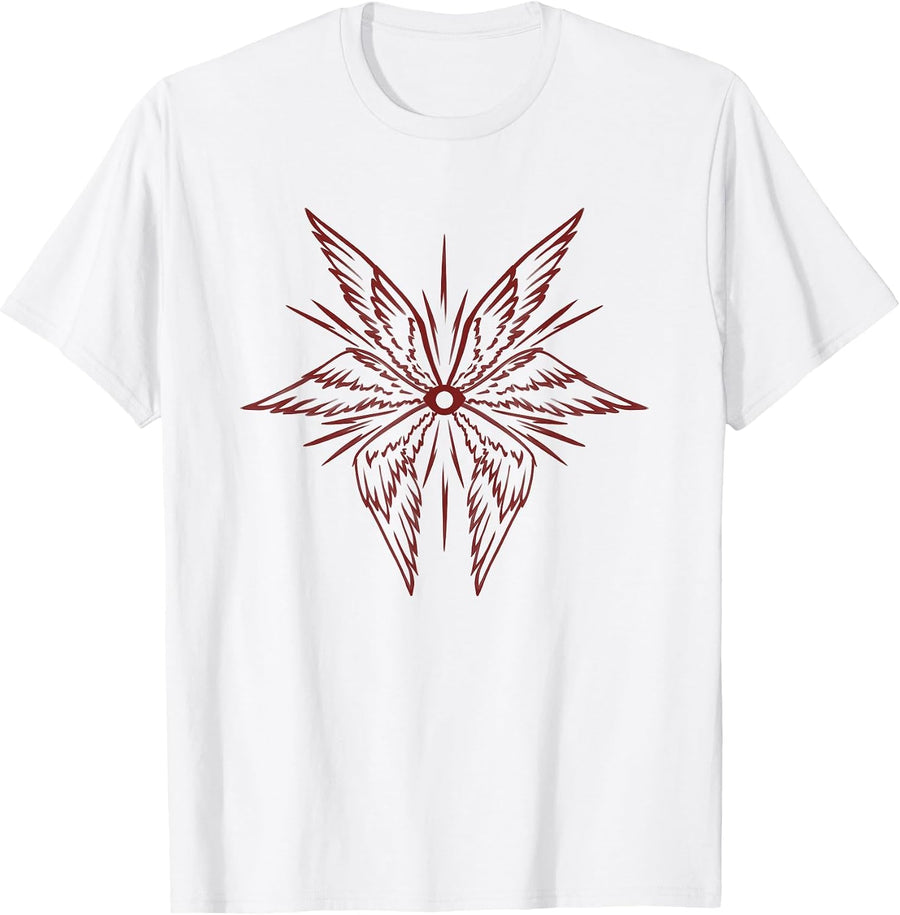 Emo Goth Alt Biblically Accurate Archangel Wings with Eye T-Shirt - White