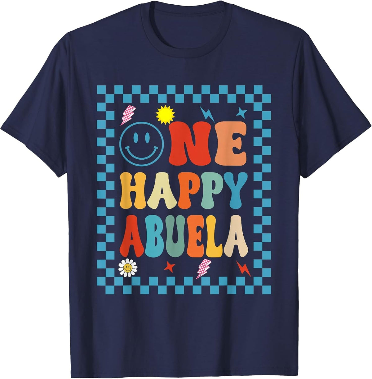 One Happy Dude Abuela 1st Birthday Family Matching T-Shirt - Navy Blue