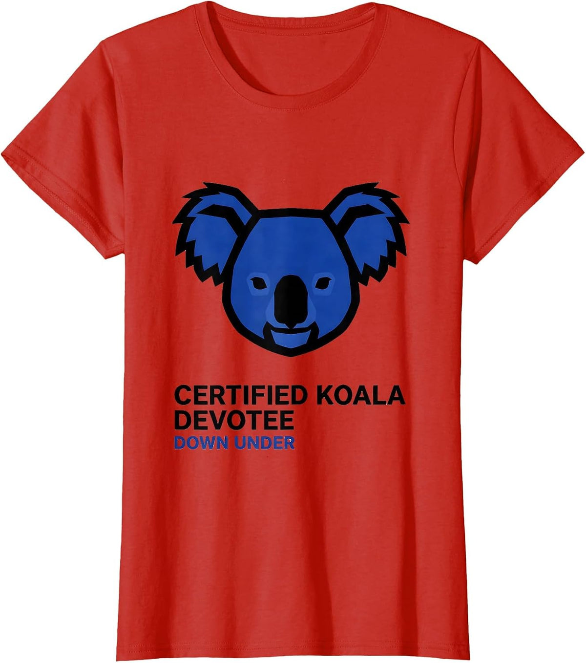 Women's Certified Koala Devotee Down Under Australian Wildlife T-Shirt - Red