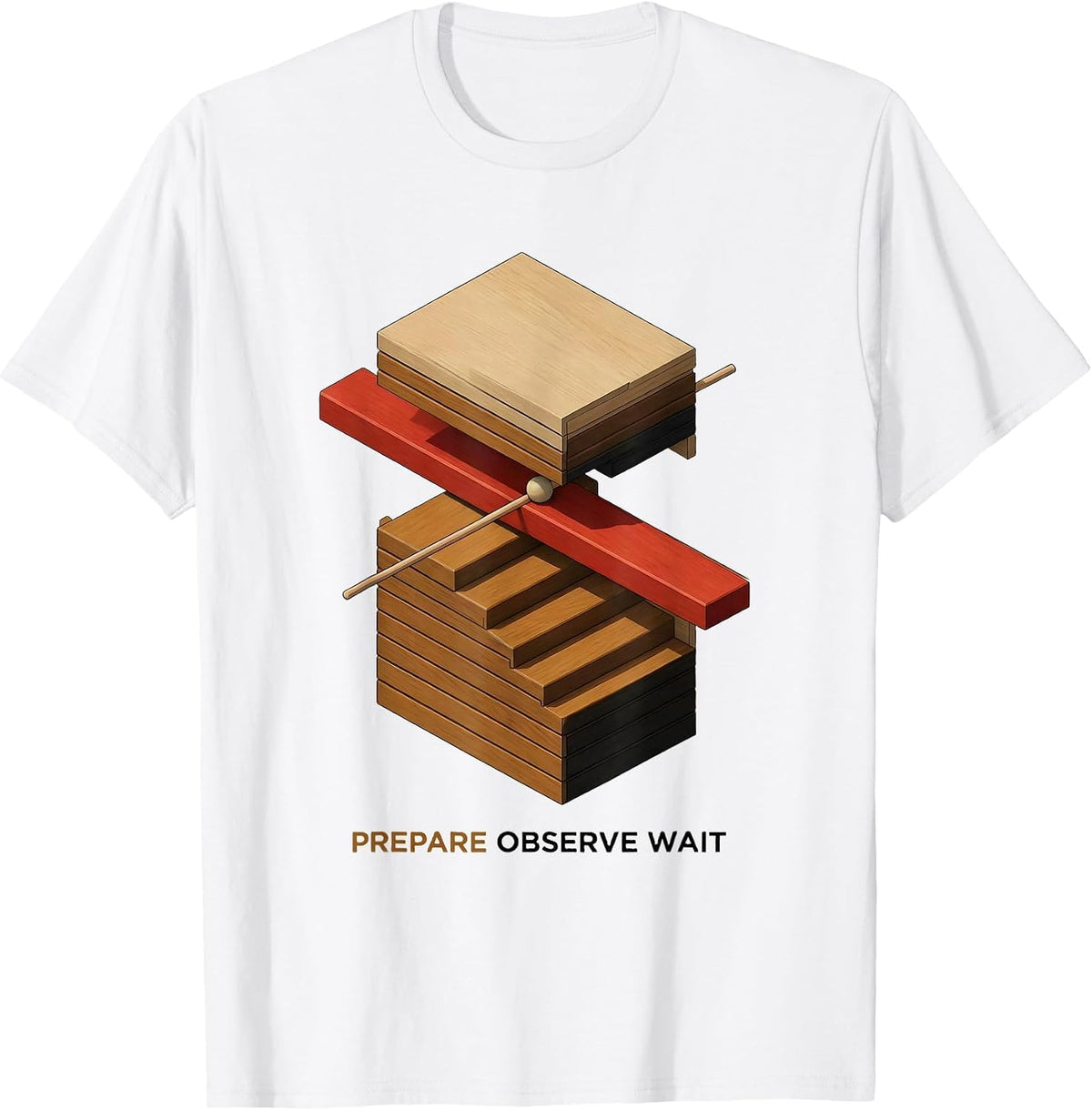 Men's Prepare Observe Wait Montessori Teacher Philosophy Pride T-Shirt - White