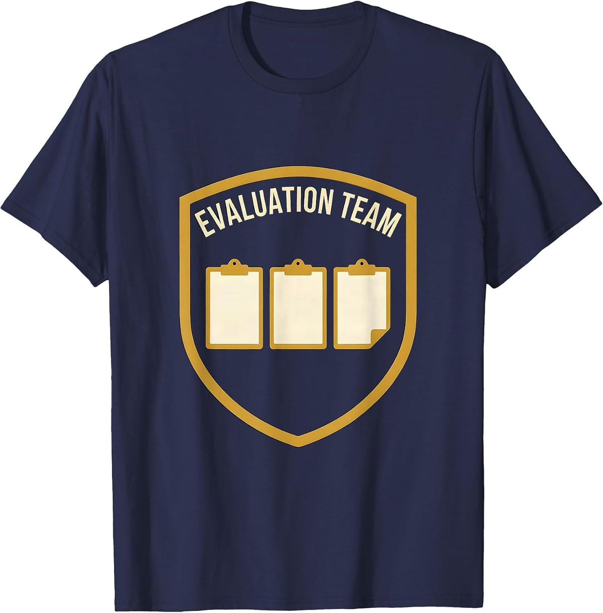Men's Evaluation Team Emblem School Psychologist Staff T-Shirt - Navy Blue