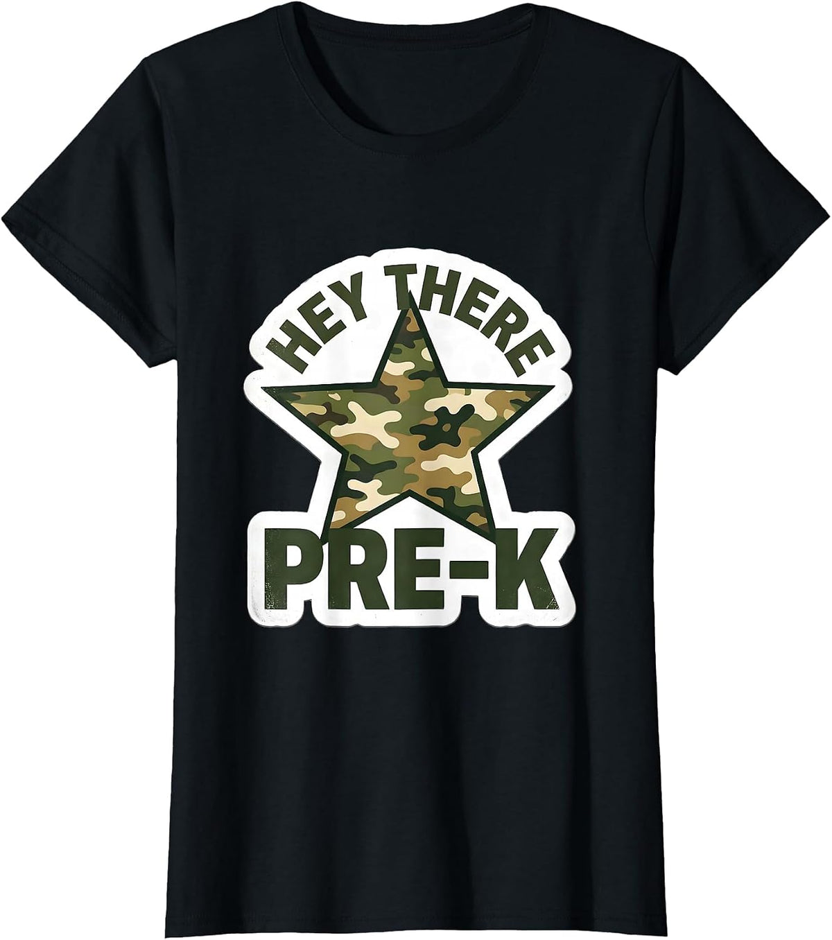 Hey There, Pre-K Camo Back To School Boy Teacher First Day T-Shirt - Black