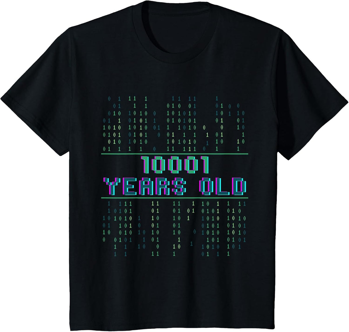 17th Birthday 17 Years Old Binary Code Coder Computer Science T-Shirt - Black