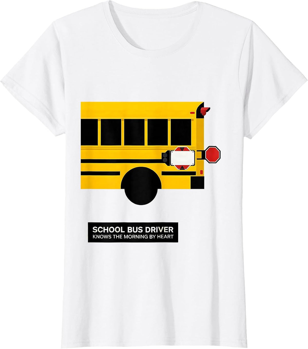 Women's School Bus Driver, Knows The Morning By Heart Funny T-Shirt - White