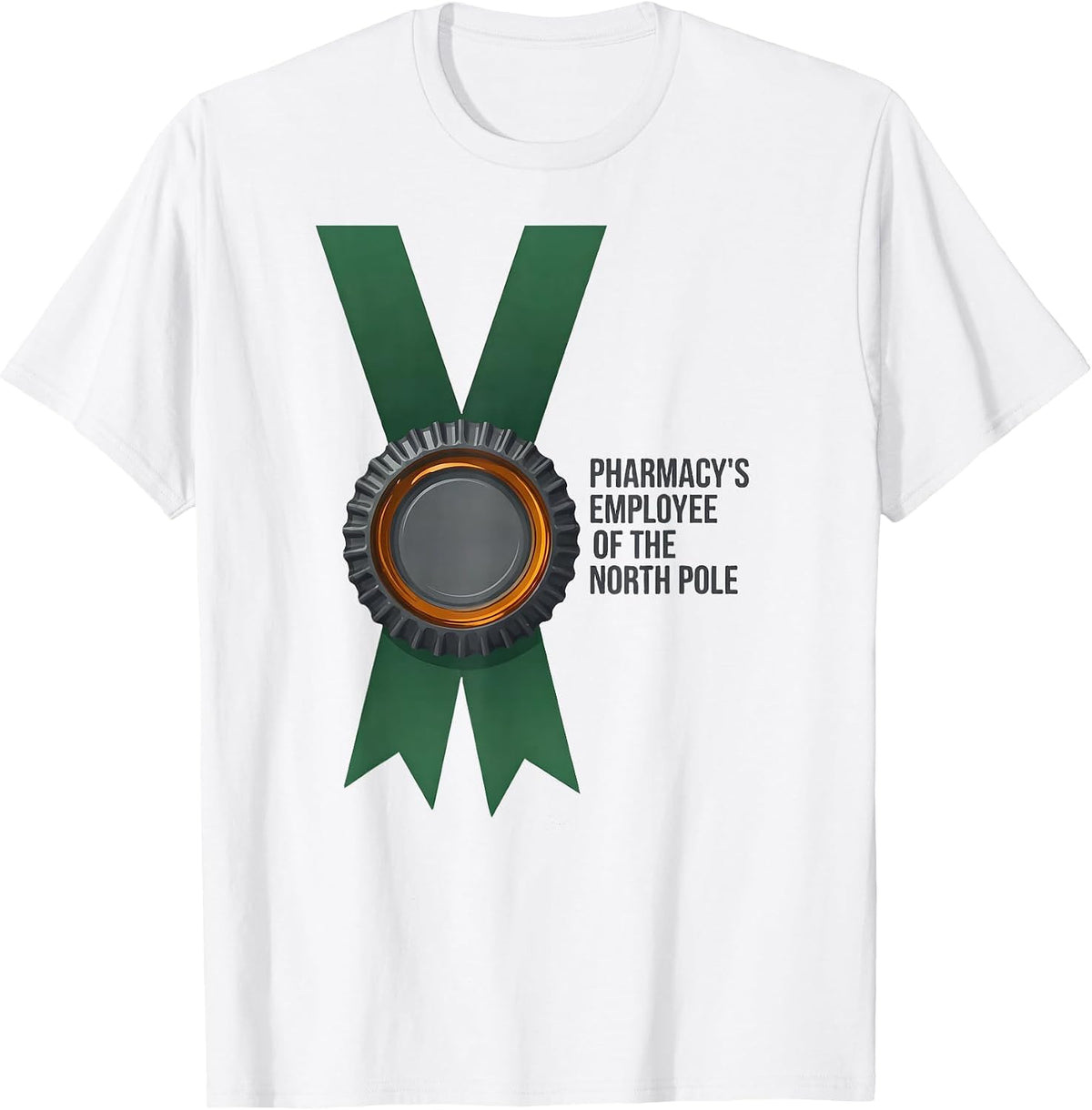 Men's Pharmacy's Employee Of The North Pole Funny Pharmacist Tech T-Shirt - White