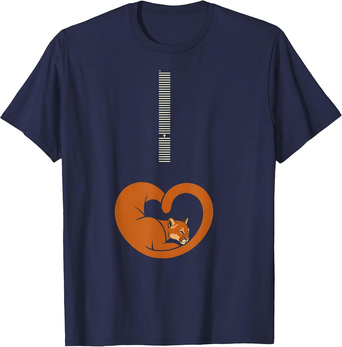 Men's Cougar Girlfriend Mountain Lion Heart Shape Funny Boyfriend T-Shirt - Navy Blue
