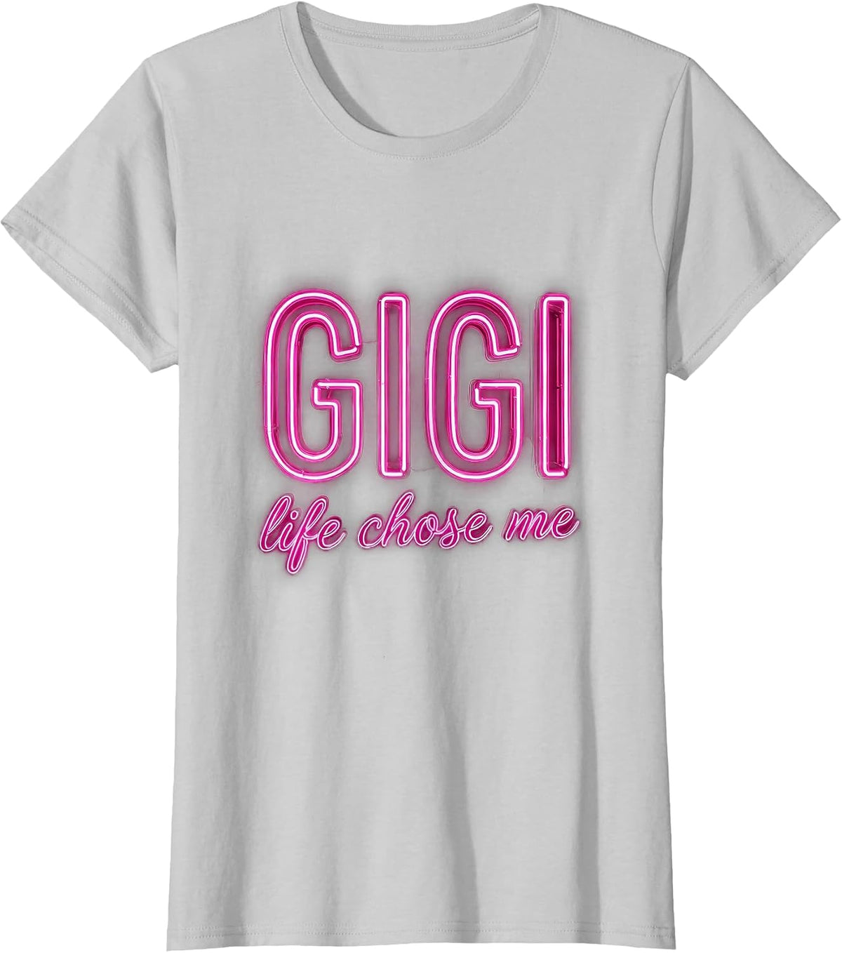 Gigi Life Chose Me Grandma Pride Design T-Shirt - Silver Grey