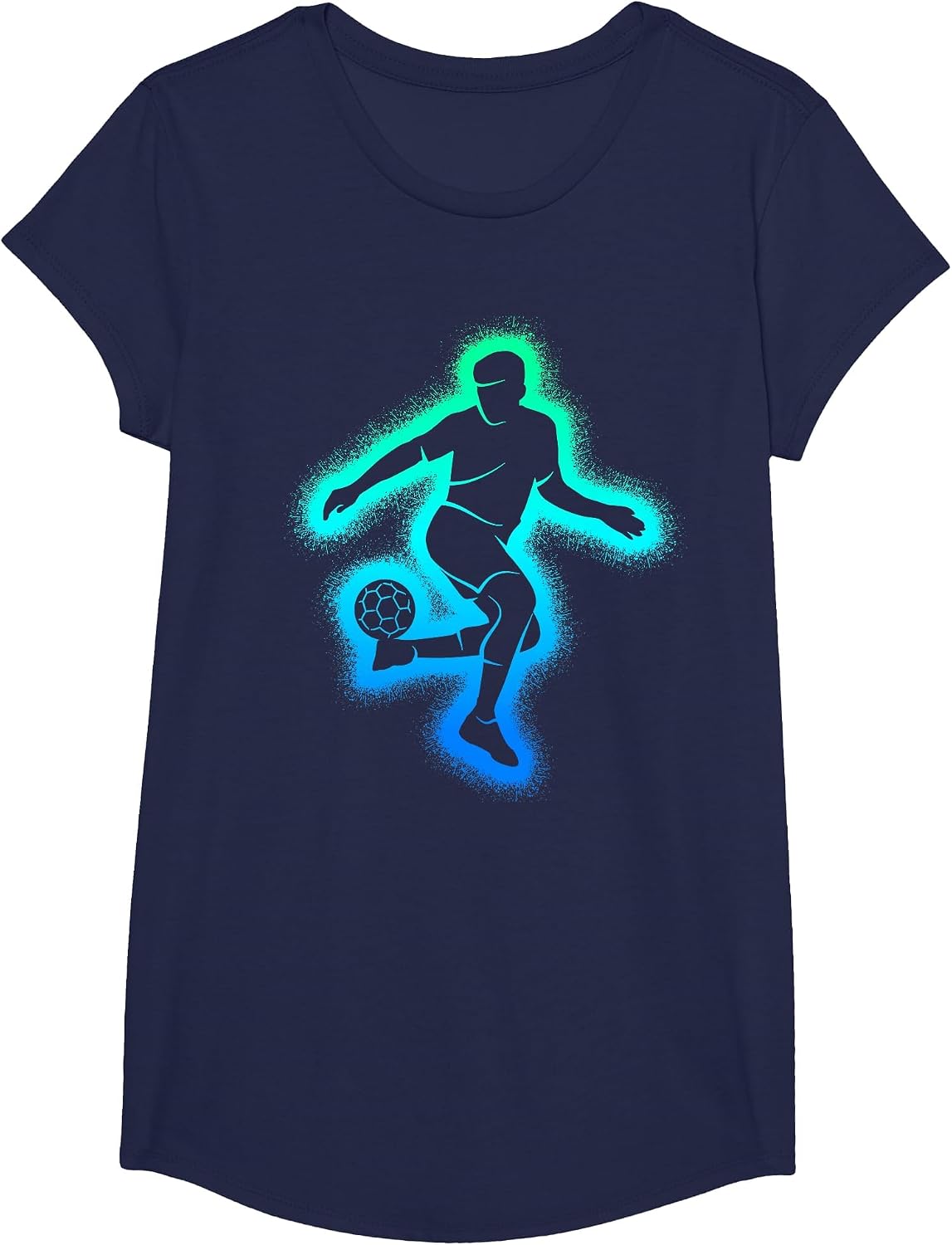 Soccer Game Kids Men Boys Soccer Player T-Shirt - Girls Navy Blue