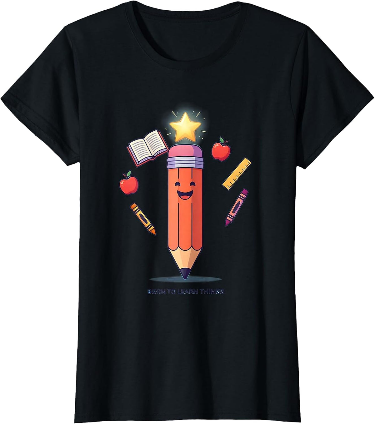 Born to Learn Things 1st Grade Girls Design T-Shirt - Black