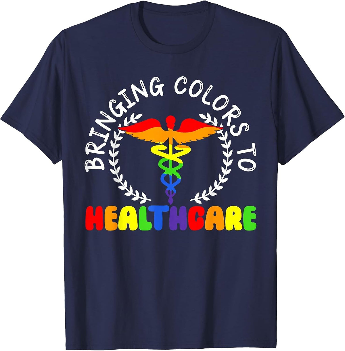 Nurse Gay Rainbow Pride March Medicine Ally Nursing T-Shirt - Navy Blue