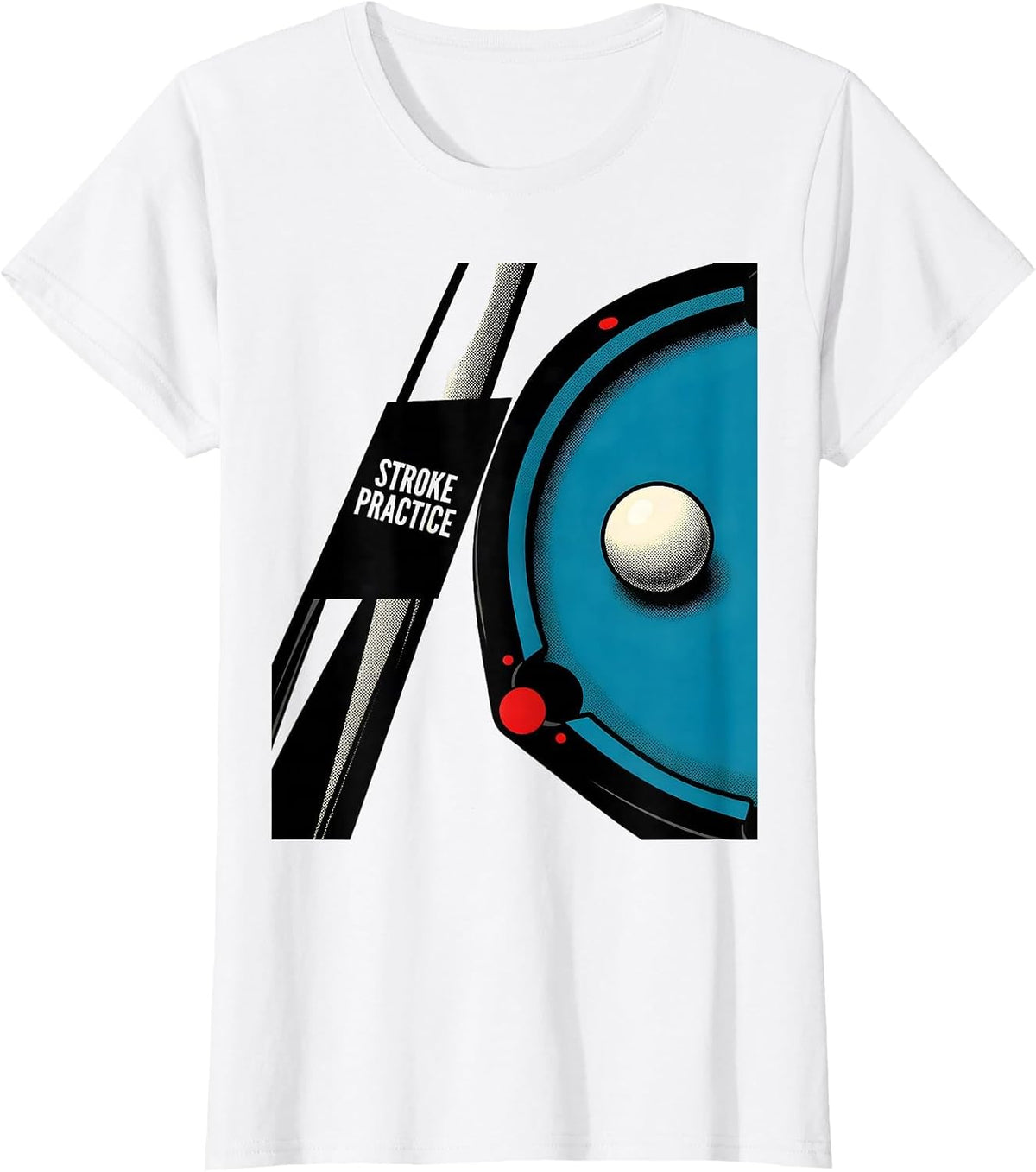 Stroke Practice Funny Billiards Player Gift For Grandpa Dad T-Shirt - White