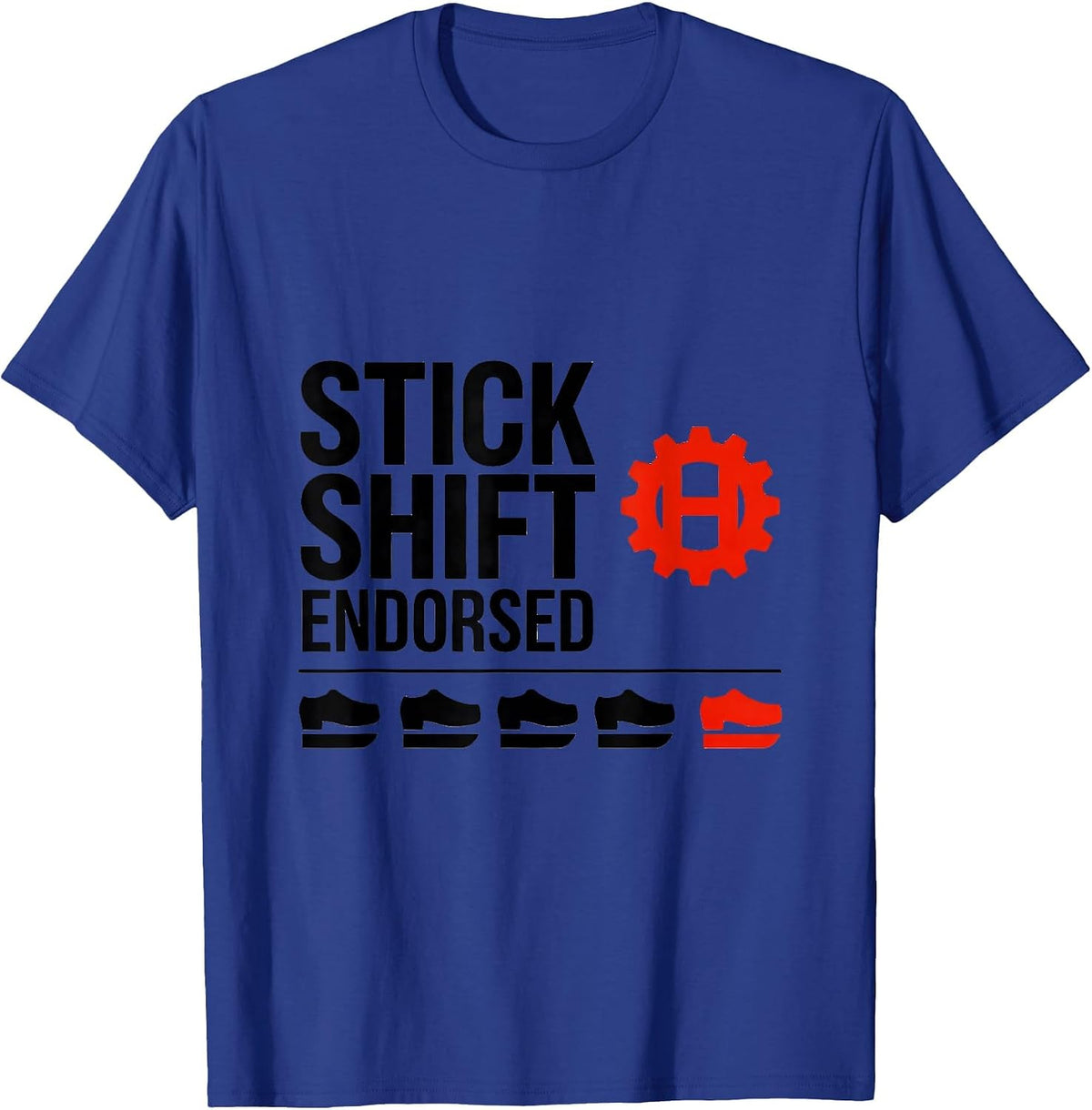Stick Shift Endorsed Swiss International Car Guy Mechanic T-Shirt - Royal Blue