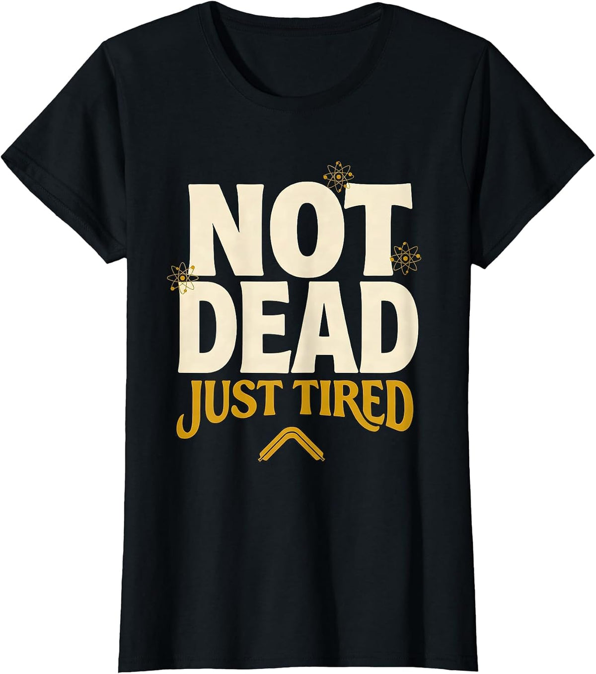 Not Dead Just Tired Funny Opossum Design T-Shirt - Black