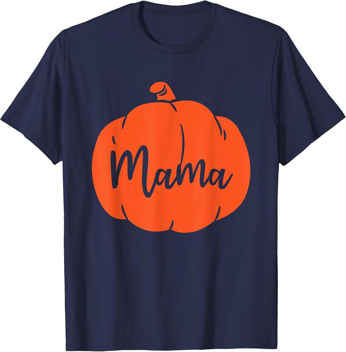 Pumpkin Mama Mother Matching Family Halloween T-Shirt - Navy Blue