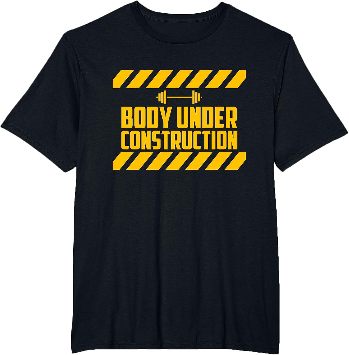 Body Under Construction, Funny Workout, Gym, Bodybuilding T-Shirt - Black
