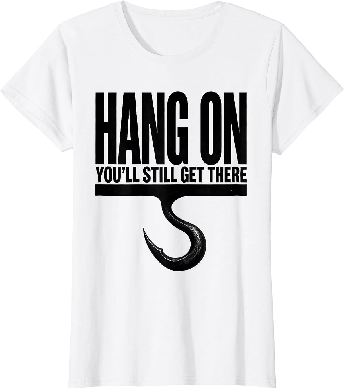 Women's Hang On, You'll Still Get There Funny Sloth Lover Animal T-Shirt - White
