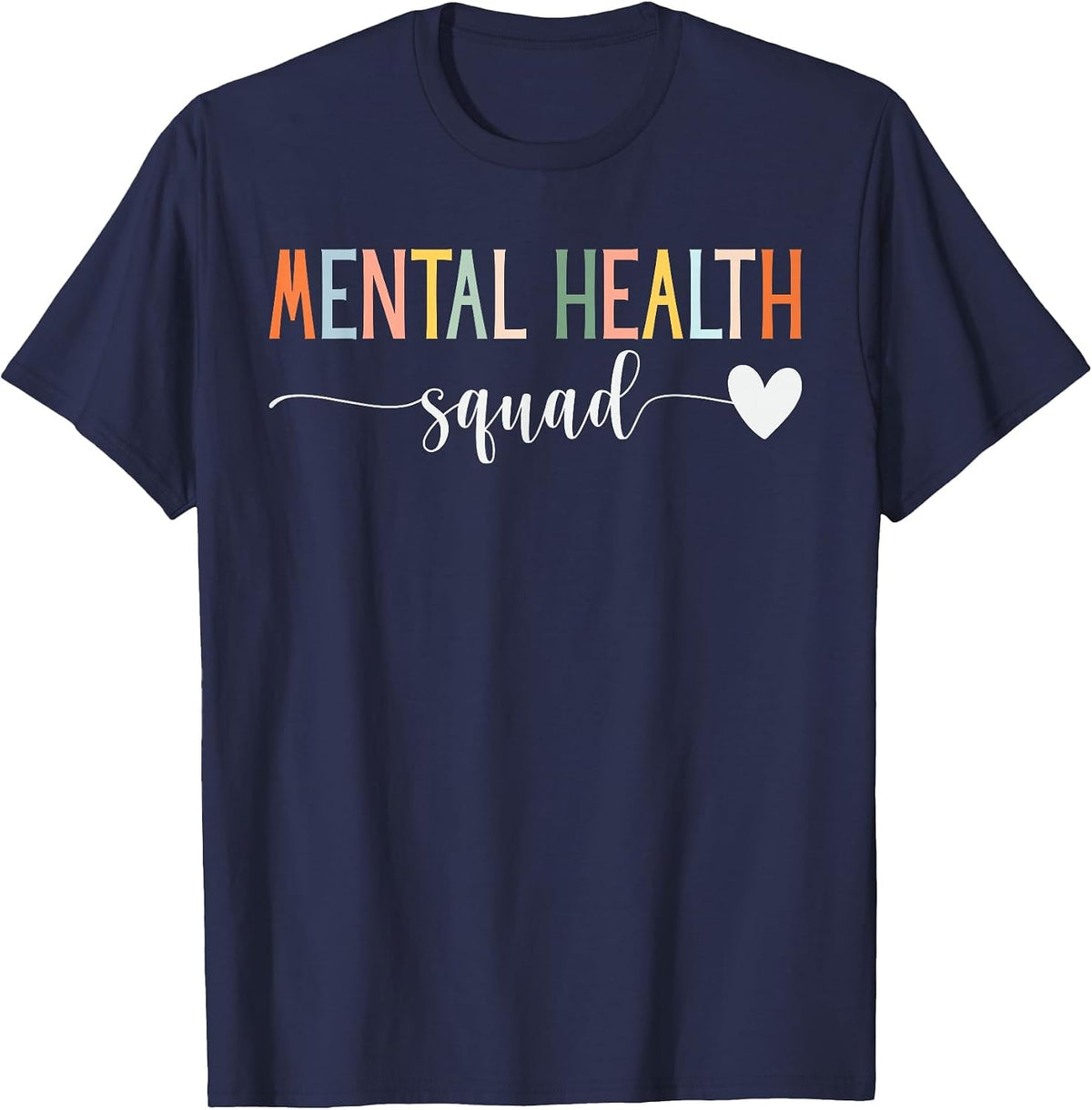Mental Health Squad Brain Illness Mental Health Awareness T-Shirt - Navy Blue