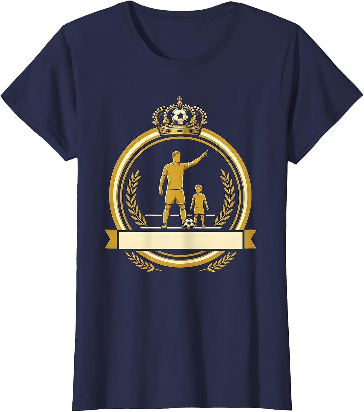 Women's Soccer Dad Sideline Coach Graphic Tee T-Shirt - Navy Blue