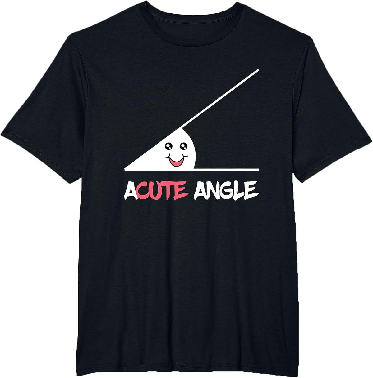 Funny Acute Angle Triangle Geometry Geometric Science Math T-Shirt - Black
