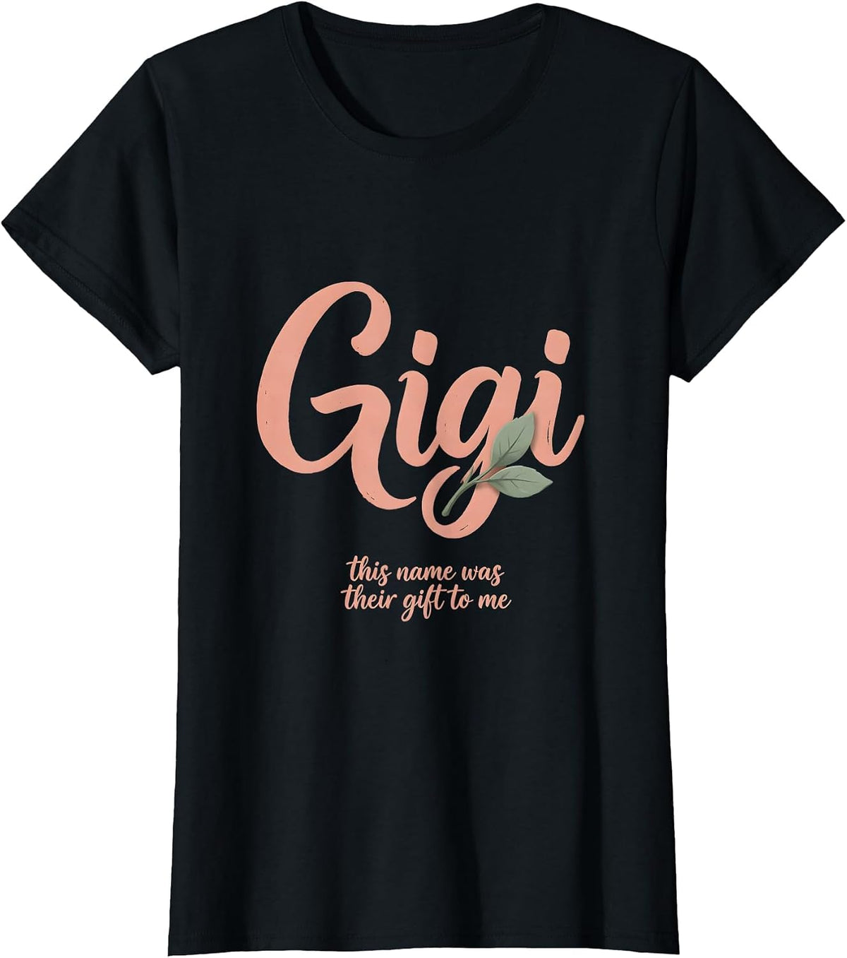 This Name Was Their Gift To Me Boho Typography Gigi Grandma T-Shirt - Black