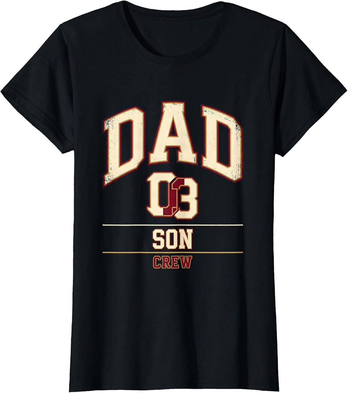 Dad Son Crew Sports Matching Family Matching T-Shirt - Black