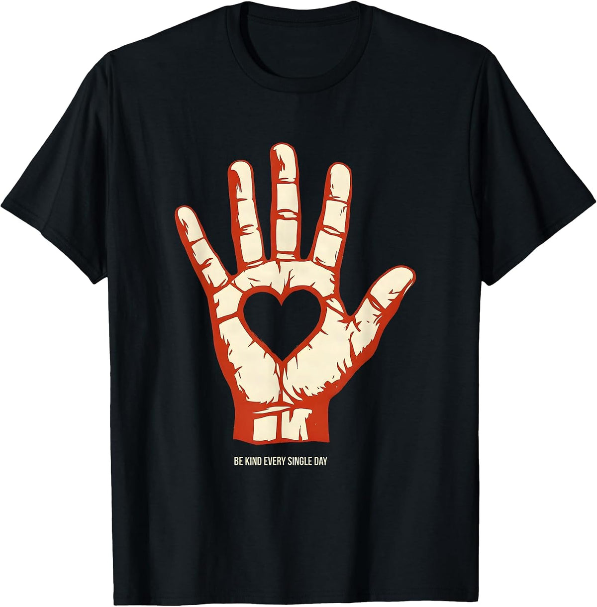 Men's Be Kind Every Single Day Positivity Design T-Shirt - Black