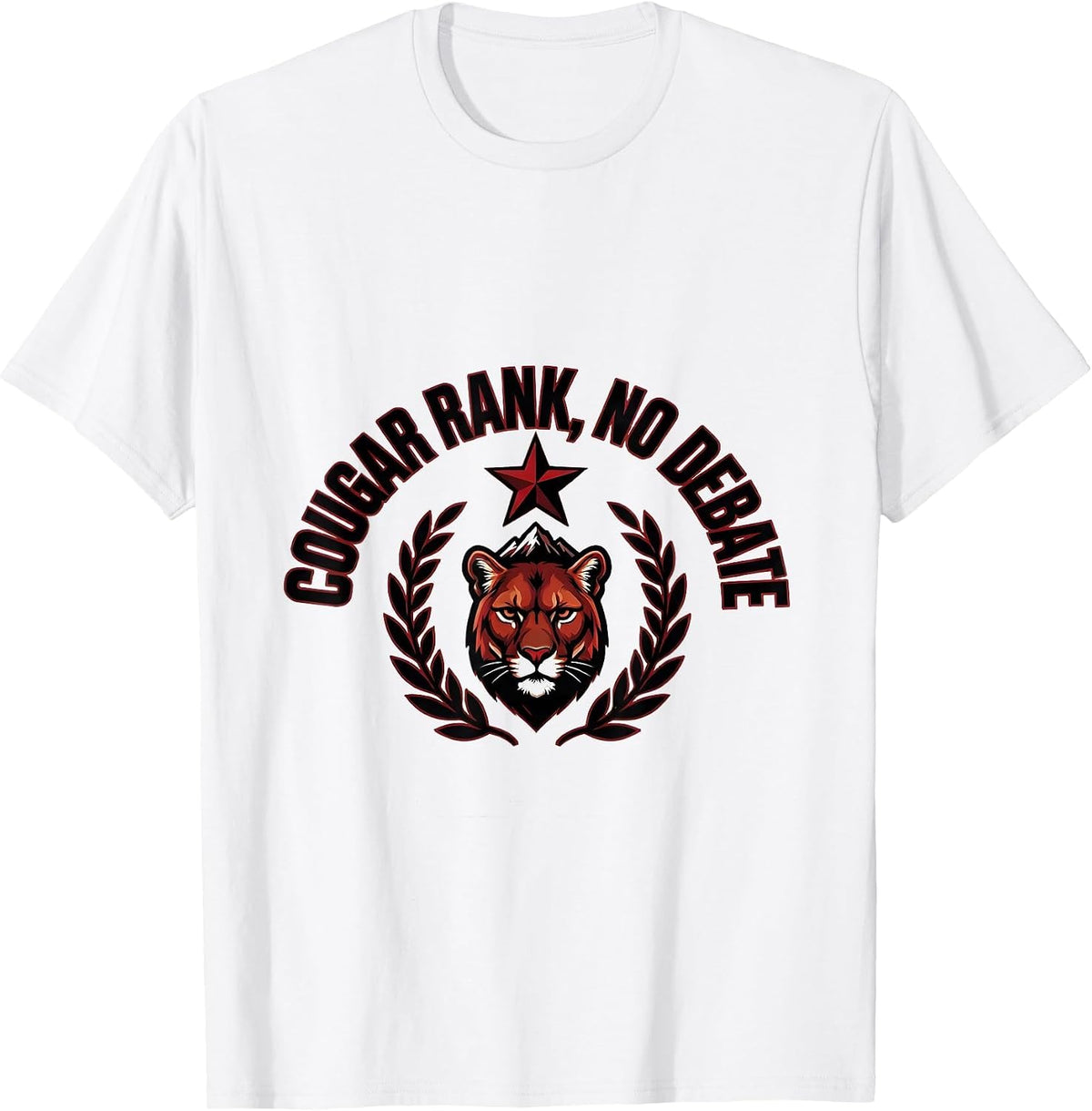 Men's Cougar Rank No Debate Funny Cougar Girlfriend Boyfriend T-Shirt - White