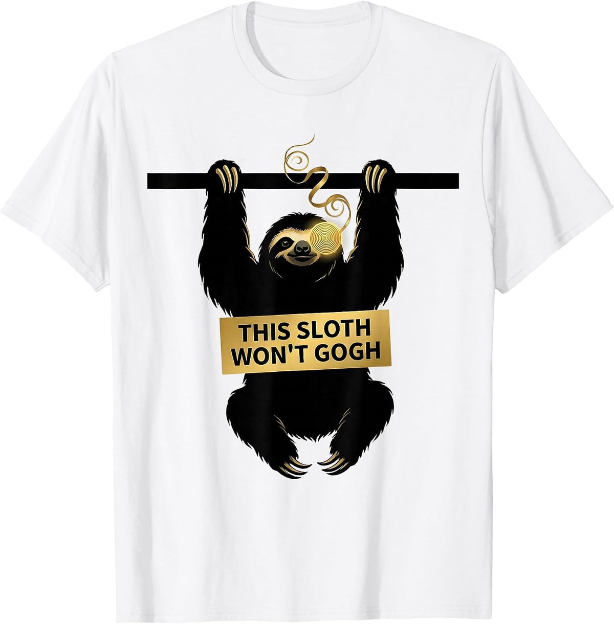 Men's This Sloth Won't Gogh Whimsical Art Meme Animal Lover Gift T-Shirt - White