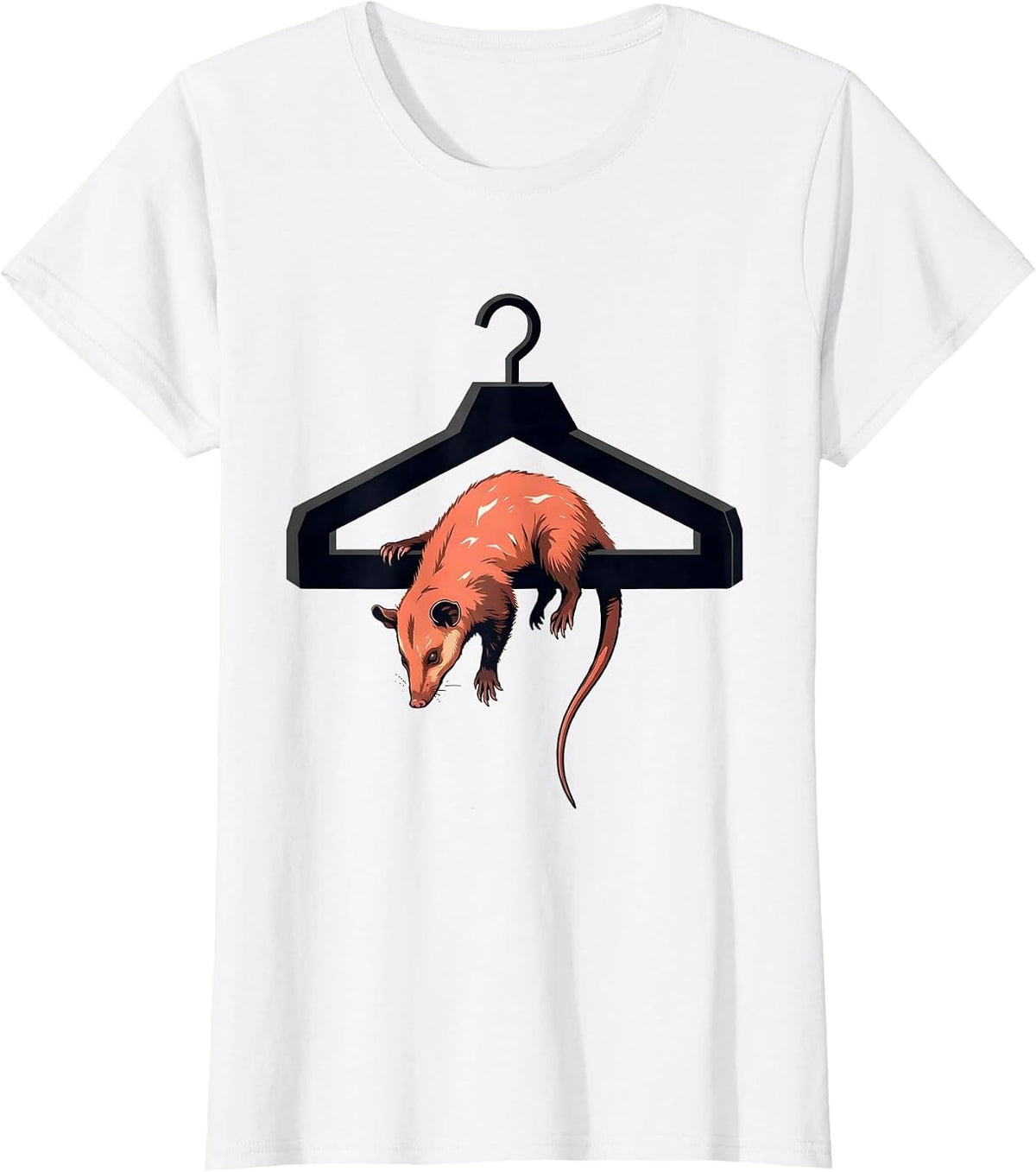 Oversized Hanger Limp Opossum Deadpan Animal Meme T-Shirt - White