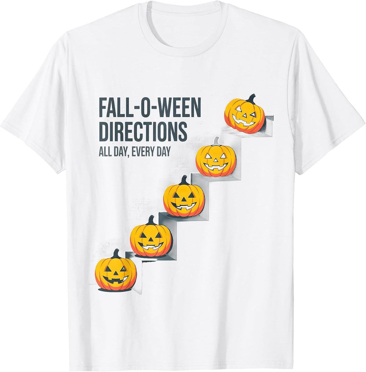 Men's Fall-O-Ween Directions All Day Every Day Teacher T-Shirt - White