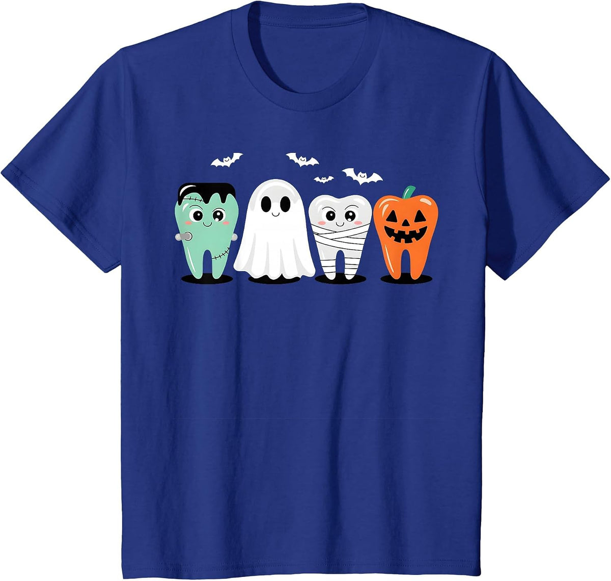 Cute Halloween Dentist Dental Hygienist Spooky Teeth T-Shirt - Royal Blue