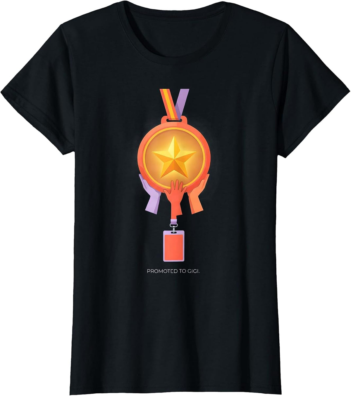 Promoted To Gigi Sentimental Family Grandma Humor T-Shirt - Black