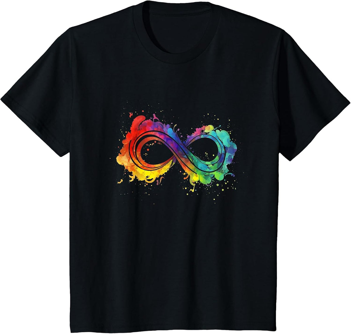Rainbow Infinity Sign T-Shirt - Black