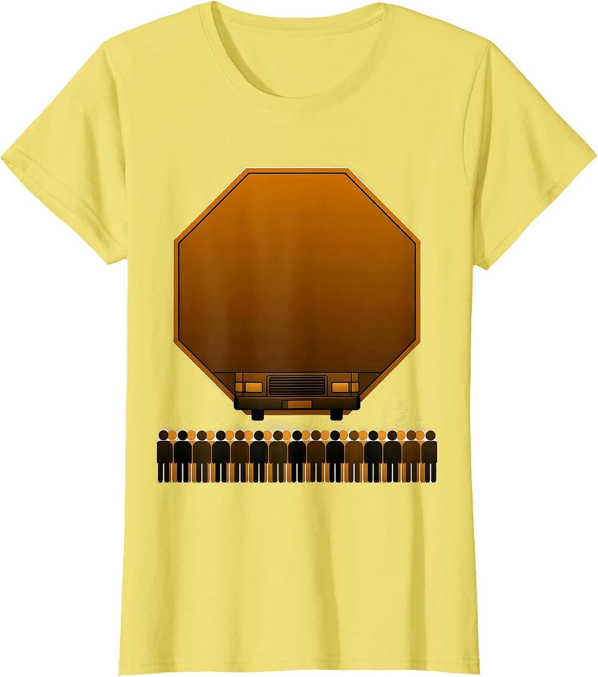 Stop Arm School Bus Driver Humor Appreciation T-Shirt - Lemon Yellow