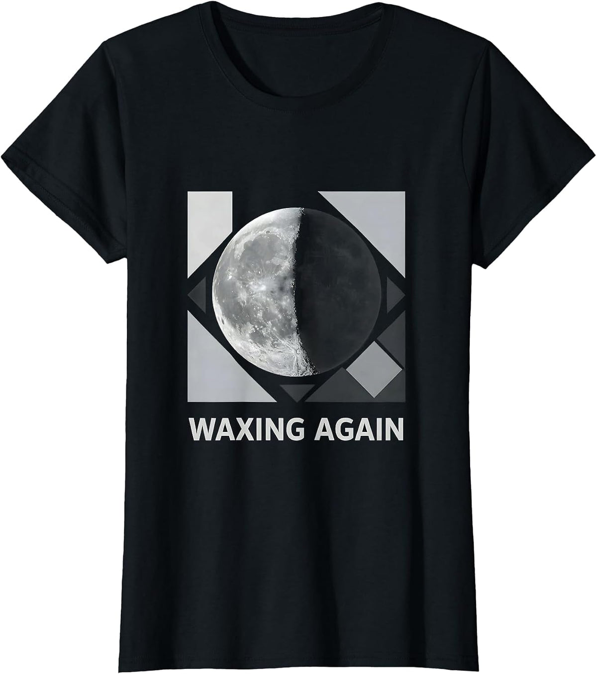 Waxing Again Boho Celestial Moon Phase Astrology T-Shirt - Black