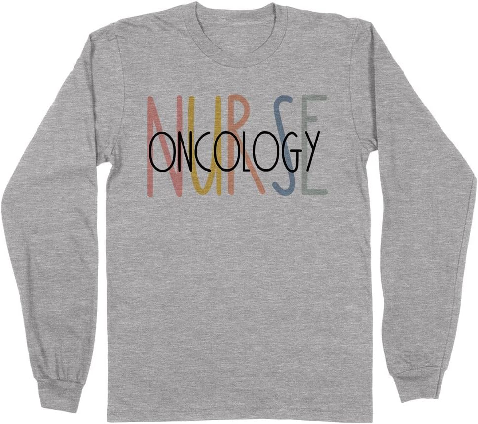 Simple Oncology Nurse Long Sleeve Shirt Unisex - Grey