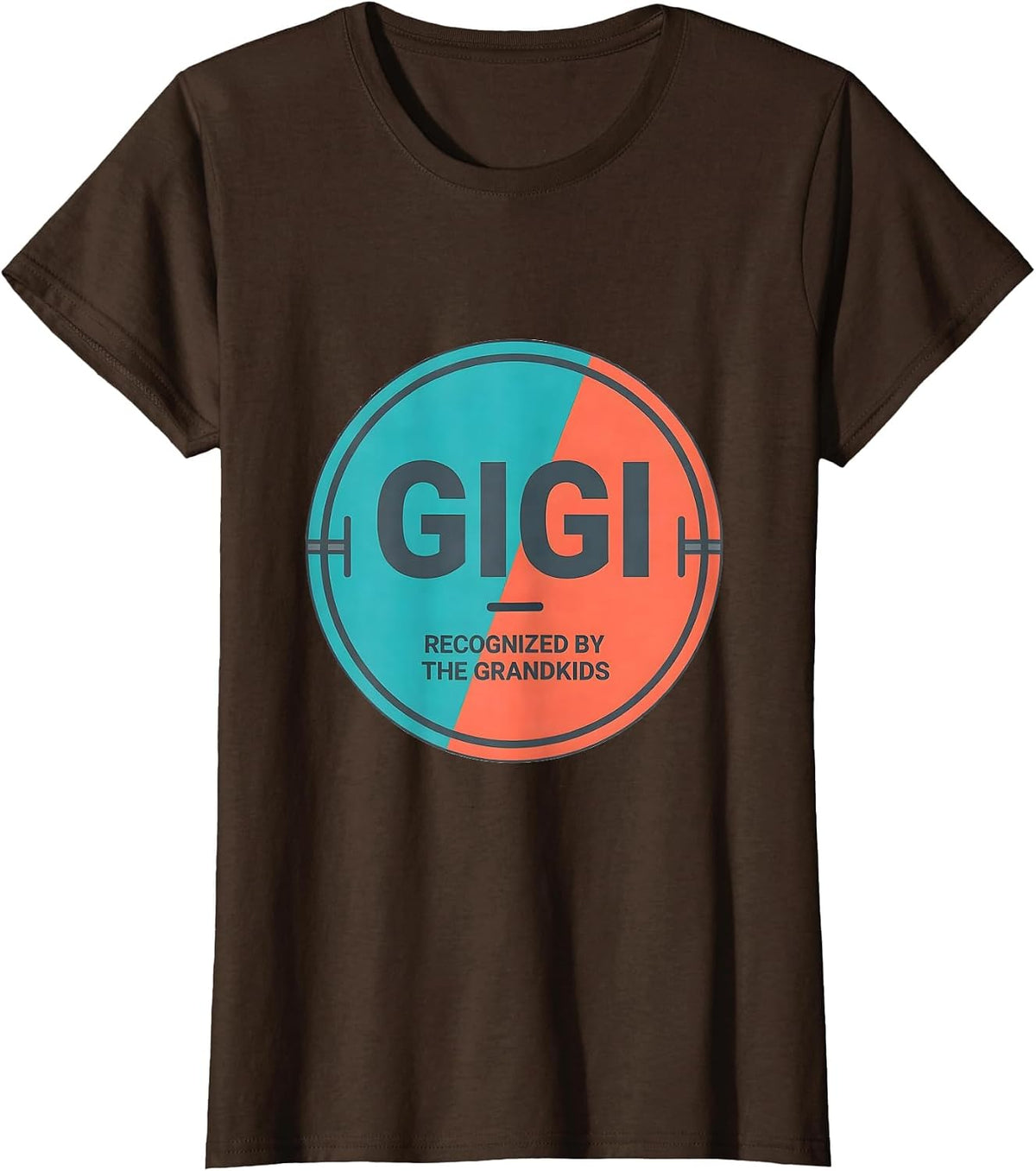 Women's Gigi Recognized By The Grandkids Funny Grandma Humor T-Shirt - Brown