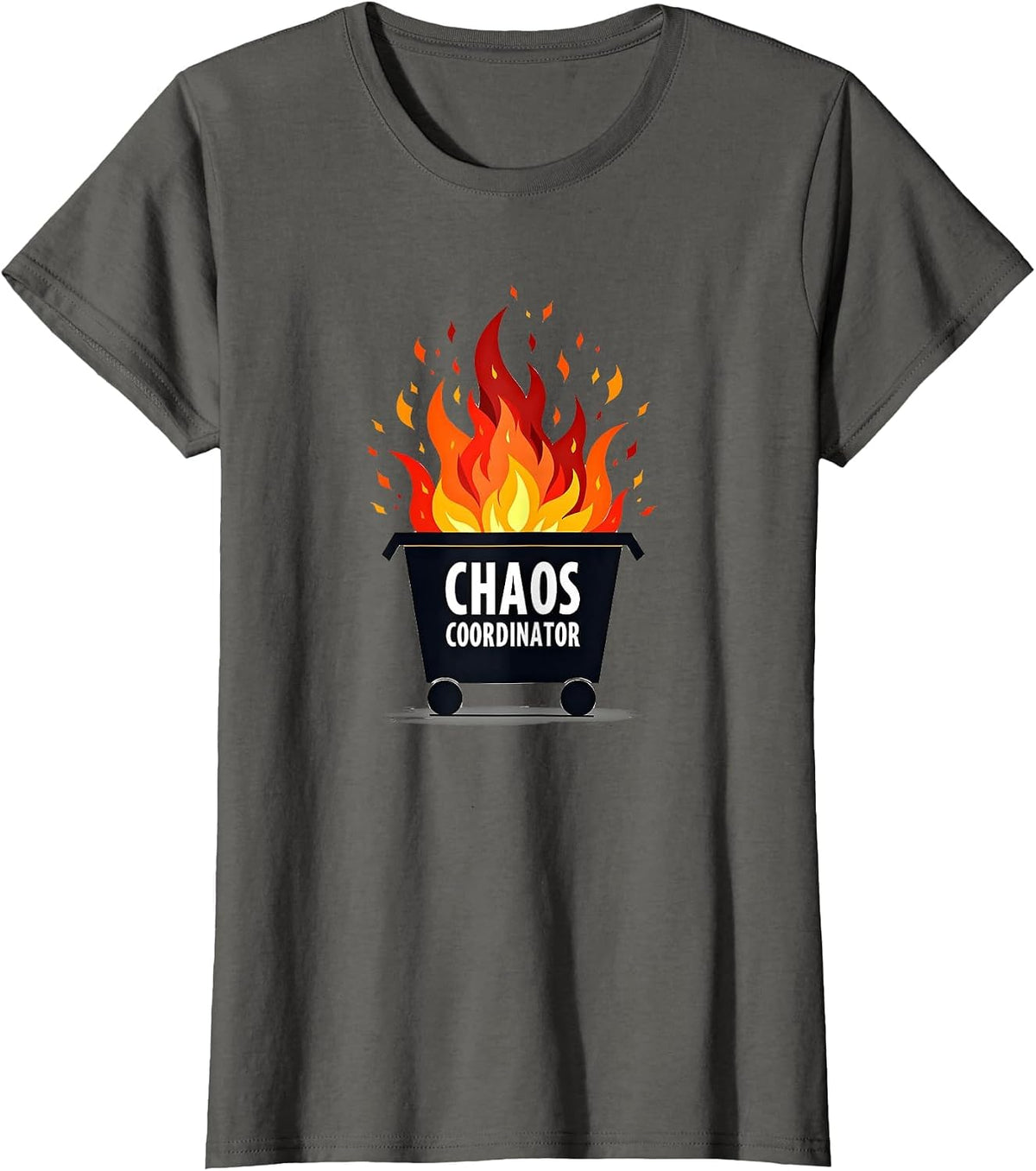 Mademark Adulting & Life Struggle T-Shirt - Asphalt Grey-chaos Coordinator Dumpster Fire Funny Office