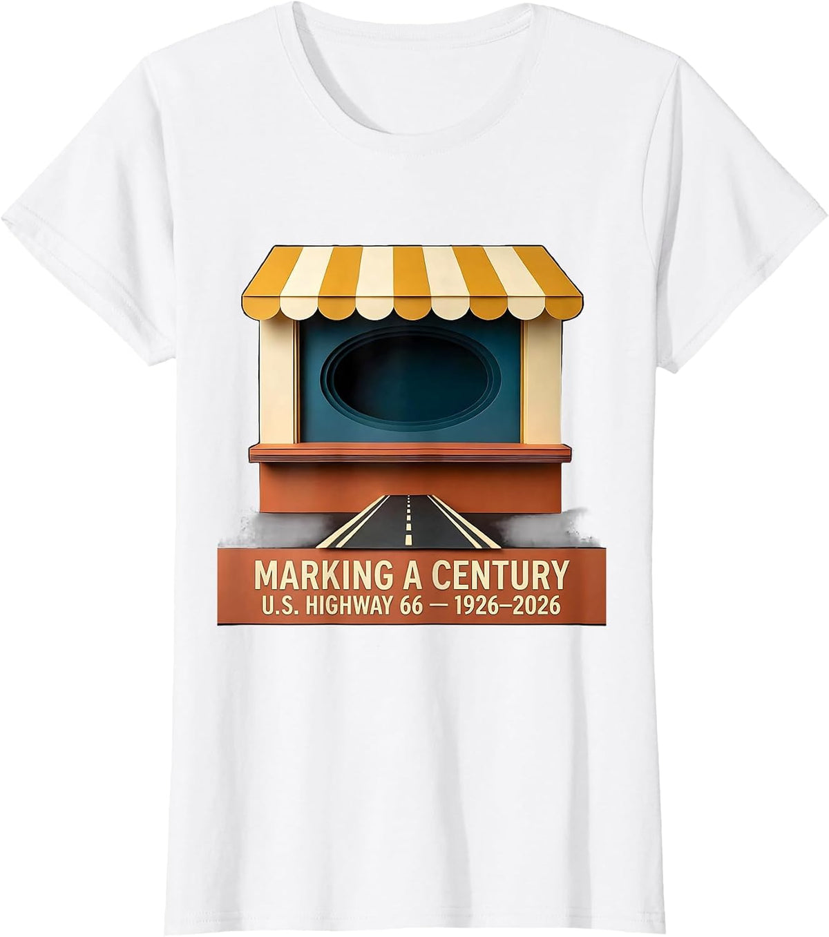 Marking A Century — U.S. Highway 66 — 1926-2026 Vintage T-Shirt - White