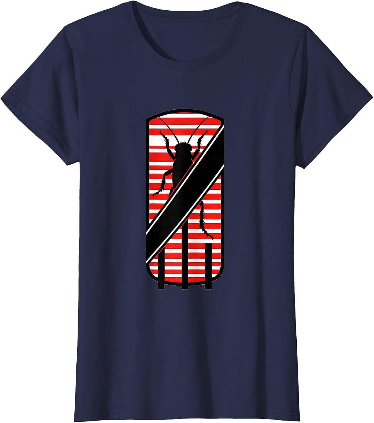 Women's Cricket Wicket Disrupted Stripe Caribbean Flag Heritage T-Shirt - Navy Blue