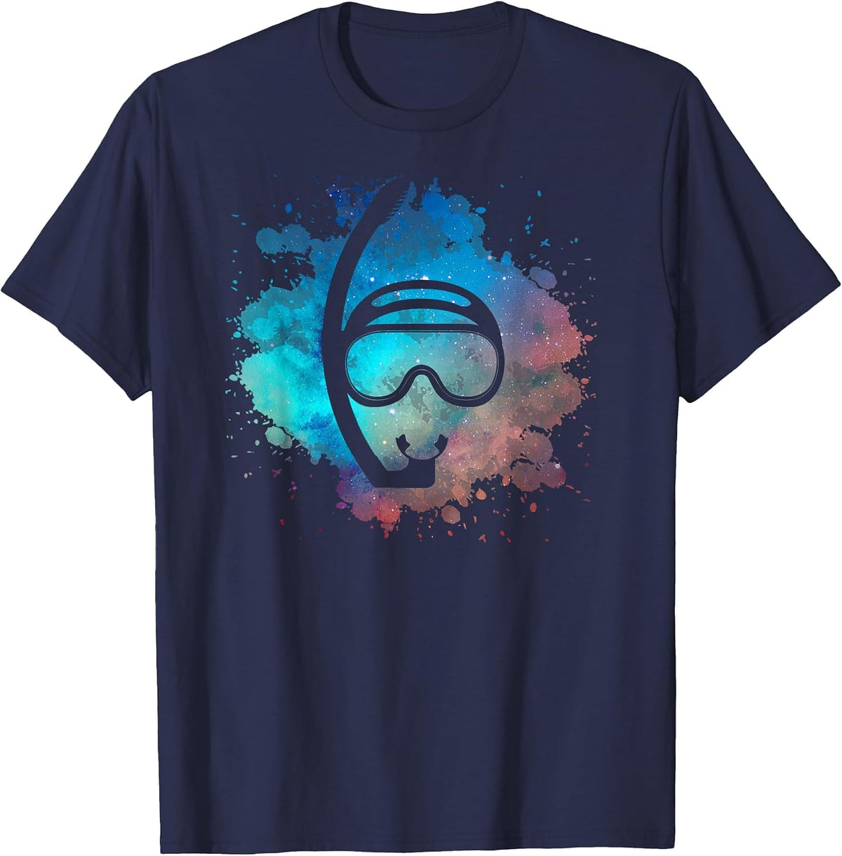 Diving Mask Snorkel Mask Diver Snorkelling Men Women Graphic T-Shirt - Navy Blue