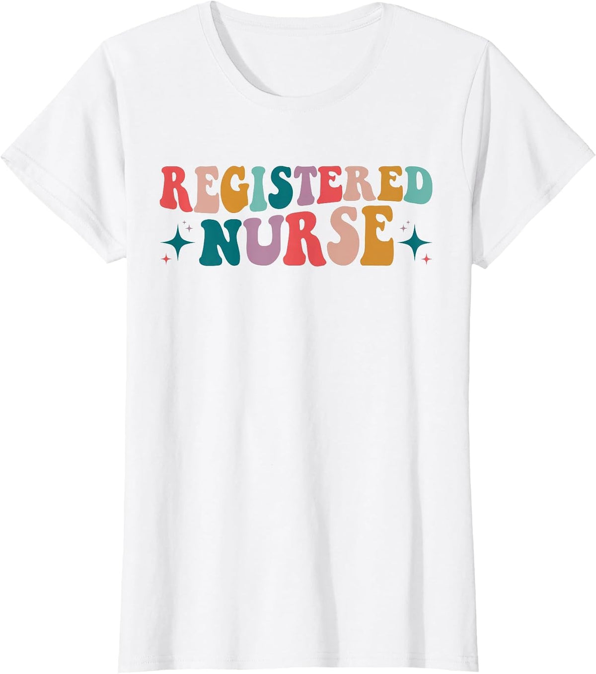 RN Nurse Retro Groovy Registered Nurse Nursing School Women T-Shirt - White