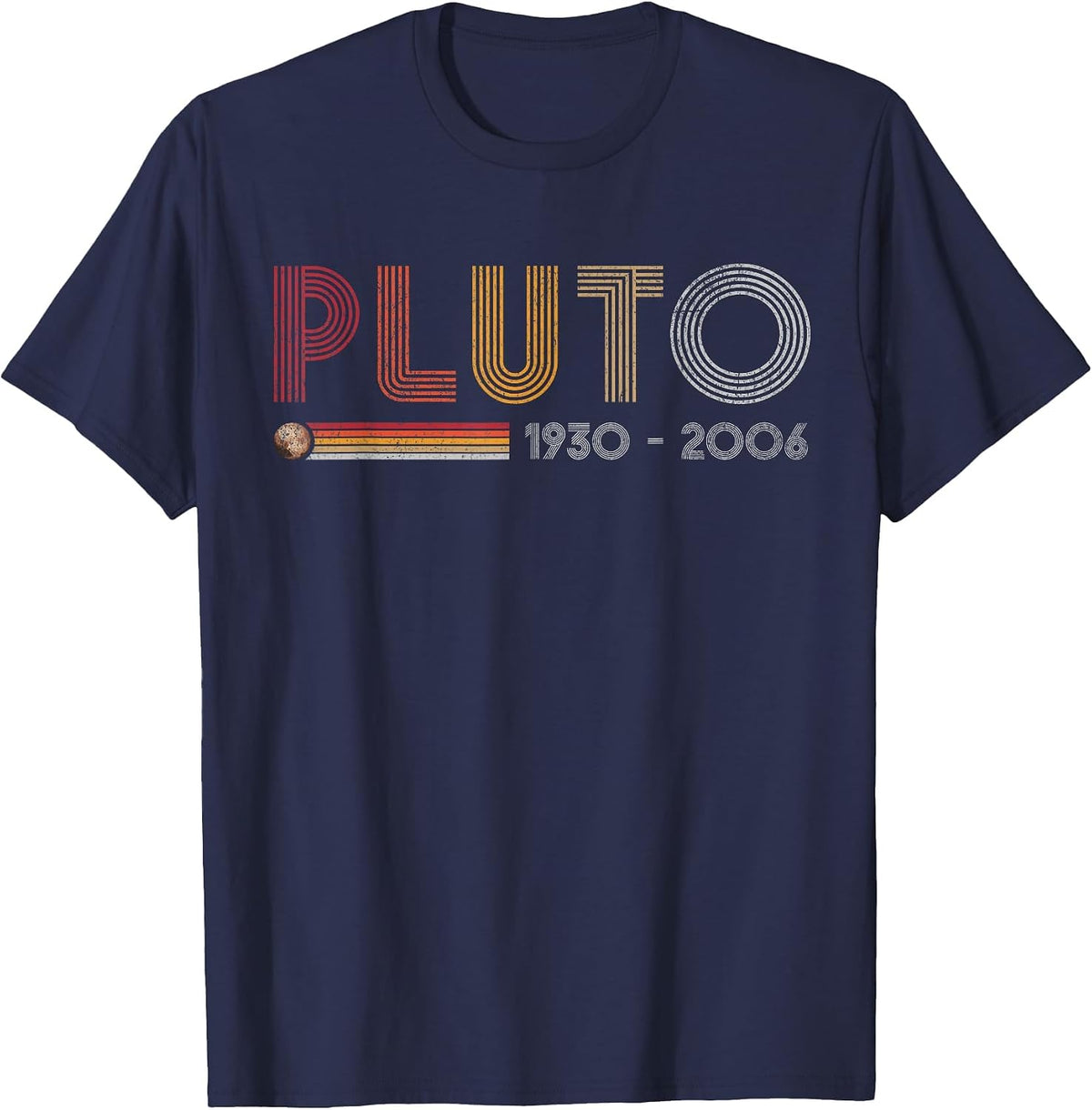 Pluto Never Forget Science and Astronomy Retro Style Nerd T-Shirt - Navy Blue