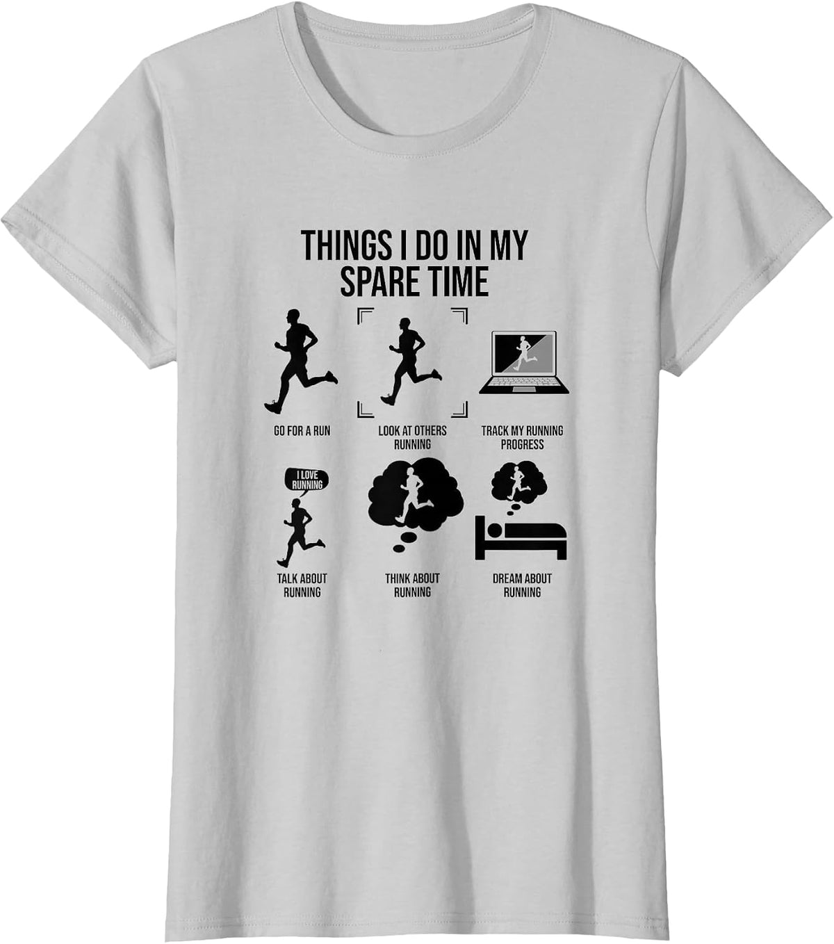 Things I Do in My Spare Time, Male Runner T-Shirt - Silver Grey