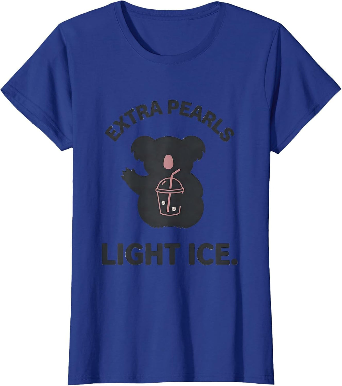 Women's Extra Pearls, Light Ice Kawaii Koala Boba Tea Lover Cute T-Shirt - Royal Blue